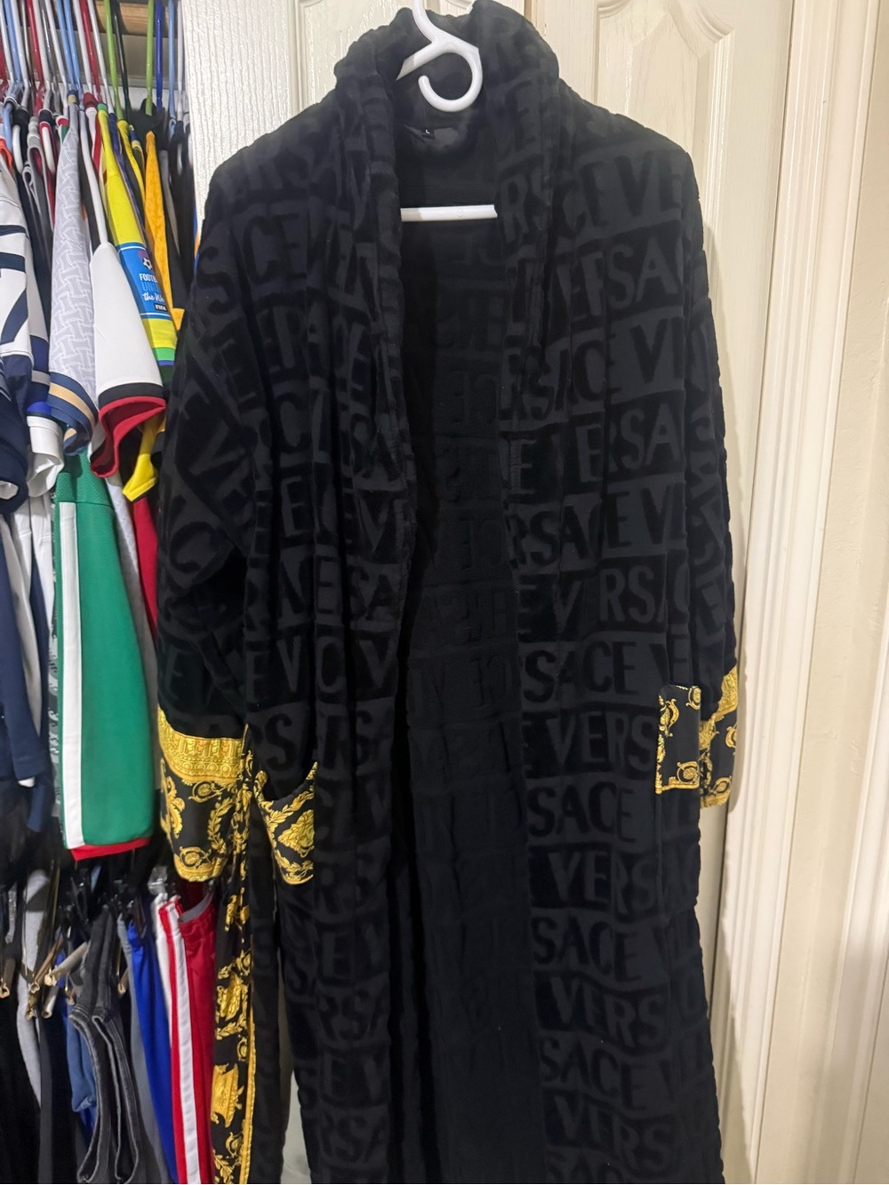 Versace Black Logo Jacket with Contrasting Trim